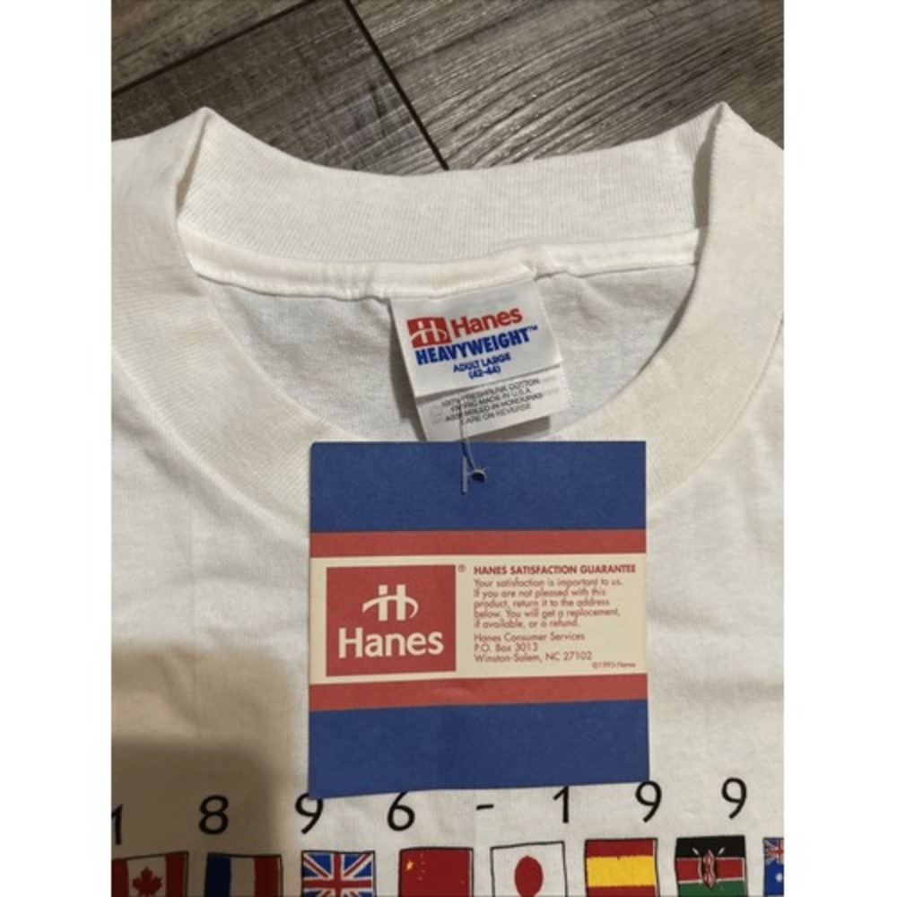 1996 Atlanta Olympics Soccer Vintage Men's Tee L Single Stitch NWT Rare - Picture 7 of 8